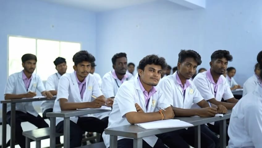 Students learning together in a classroom