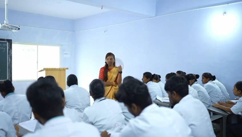 Students attending a classroom lesson